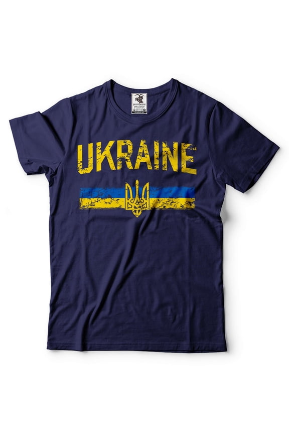 Ukraine Patriotic Shirt Ukraine Flag Tee Ukrainian Gifts Ukraine Logo Shirt Mens Womens Ukraine Tee (X-Large Navy Blue)