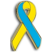 Ukraine Pin, Ukraine Flag Awareness Ribbon Pin - Blue & Yellow Ukrainian Flag Badge Lapel Pin - 2cm x 3cm