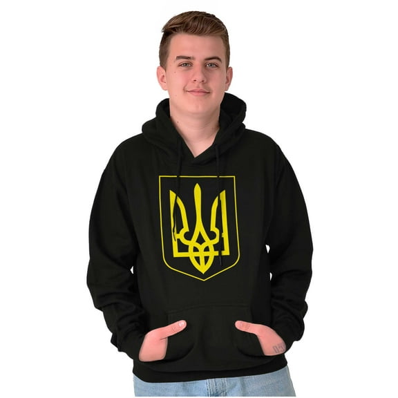Ukraine Pride Vintage Coat of Arms Hoodie Sweatshirt Women Men Brisco Brands L