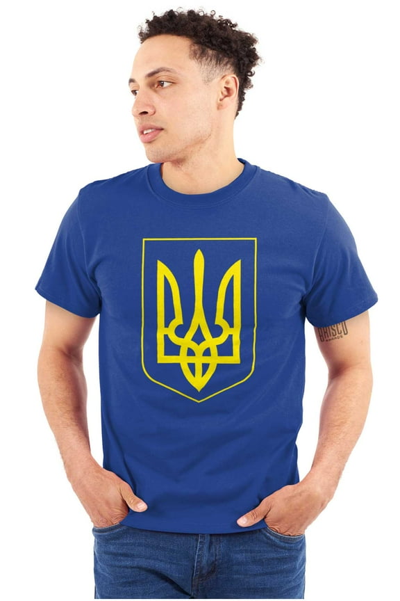Ukraine Pride Vintage Coat of Arms Plus Size Crewneck Graphic Tee Shirt Brisco Brands 3X