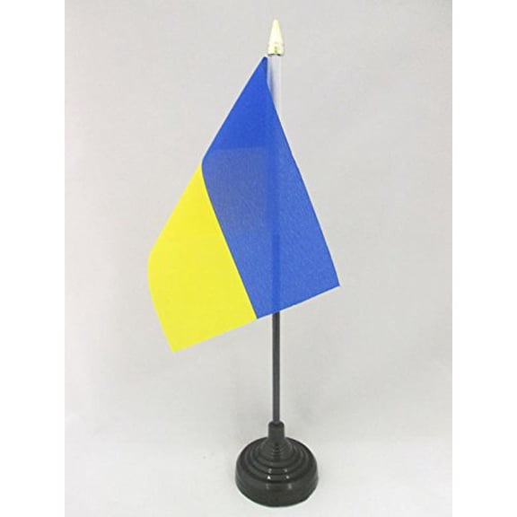 AZ FLAG Ukraine Table Flag 4x6 in 100D Polyester Plastic Base 15x10 cm