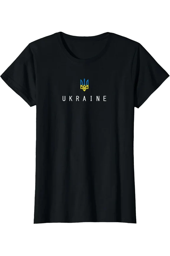 Ukraine Tryzub Trident Flag Support Military Family Gift T-Shirt EB141, for Men & Women, up to Size 5XL