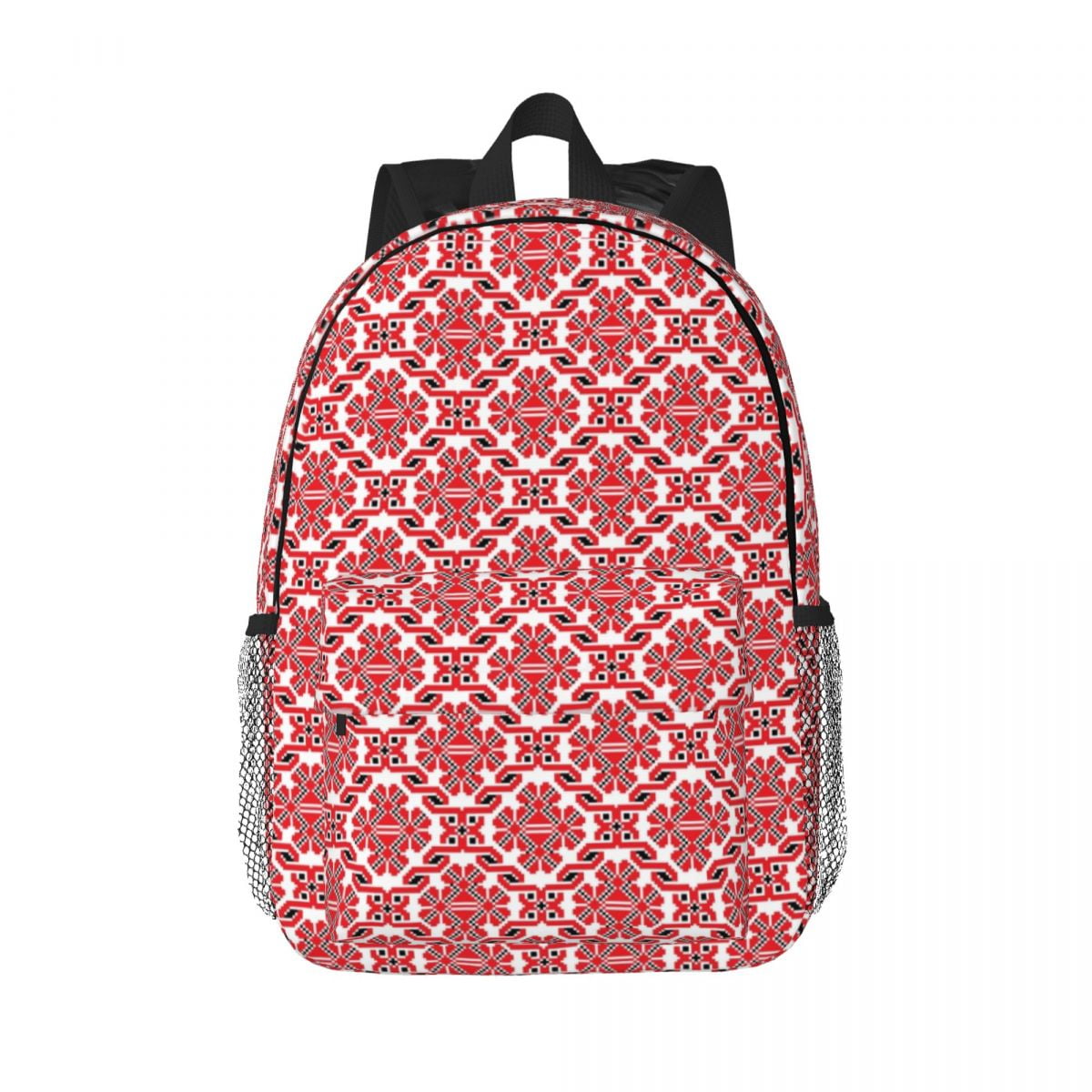 Ukraine Ukrainian Embroidery Red And Black Laptop Backpack Bookbag for