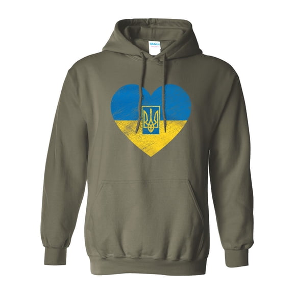 Ukraine Ukrainian Heart Logo Love Flag Pride DT Sweatshirt Hoodie