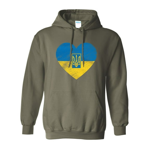 Ukraine Ukrainian Heart Logo Love Flag Pride DT Sweatshirt Hoodie