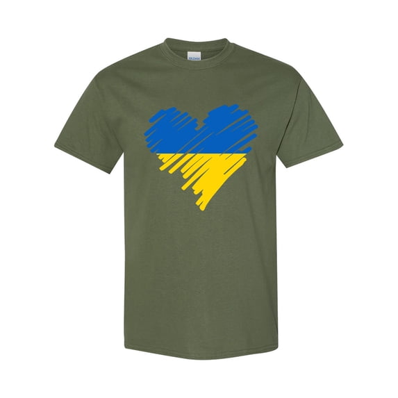 Ukraine Ukrainian Heart Love Flag Pride DT Adult T-Shirt Tee
