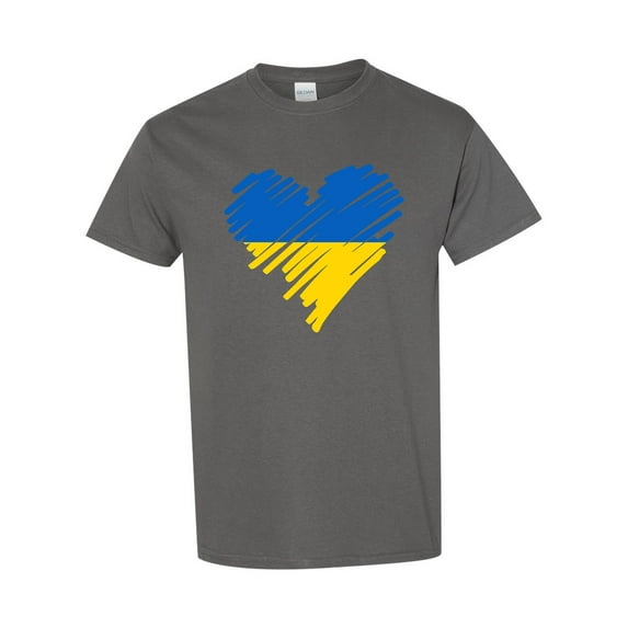 Ukraine Ukrainian Heart Love Flag Pride DT Adult T-Shirt Tee