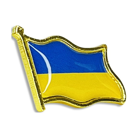 Ukraine Waving Flag Lapel Pin - Officially Licensed Originals, Patriotic Emblem - 0.79" Enamel