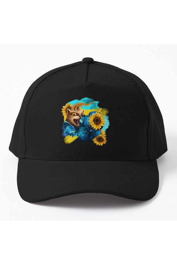 Ukrainian Cat Soldier Baseball Cap, Military Feline Character Graphic Design, Classic Hat