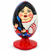 Ukrainian Doll in Embroidered Blouse Vyshyvanka Wooden Figurine