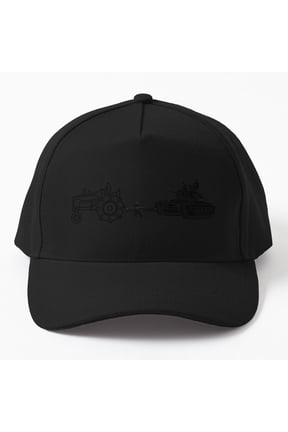 Ukrainian Farmer Towing Tank Baseball Cap, Tractor Recovery Graphic Design, Classic Hat