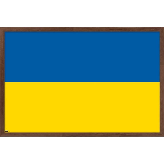 Ukrainian Flag Wall Poster, 14.725" x 22.375" Framed