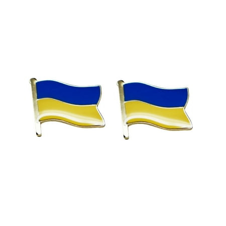 Ukrainian National Flag Lapel Pin, Officially Licensed Originals - 0.75" Die-Cut Enamel, 2 Pcs