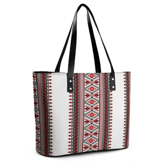 Ukrainian Vyshyvanka Embroidery Woman Leather Handbags Large Tote Bag Fashion Portable Handbags With Zipper