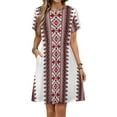 thumbnail image 1 of Ukrainian Vyshyvanka Embroidery Women's Dress Short Sleeve Summer Sundress Summer Women Clothes, 1 of 7