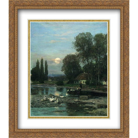 Ukrainian landscape 2x Matted 28x32 Large Gold Ornate Framed Art Print by Orlovsky, Volodymyr
