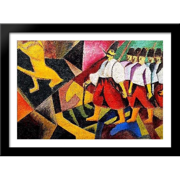 Ukrainians 40x28 Large Black Wood Framed Print Art by David Burliuk