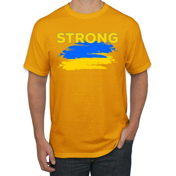 Ukranian Strong Vintage Men's Graphic T-Shirt, Gold, X-Large