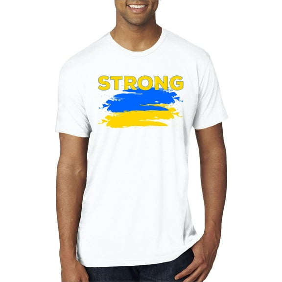 Ukranian Strong Vintage Mens Premium Tri Blend T-Shirt, True White, Small