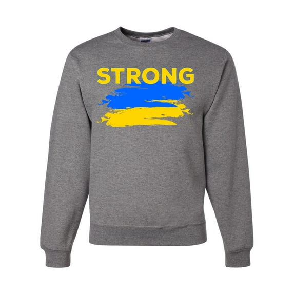 Ukranian Strong Vintage Unisex Crewneck Graphic Sweatshirt, Heather Grey, 3X-Large