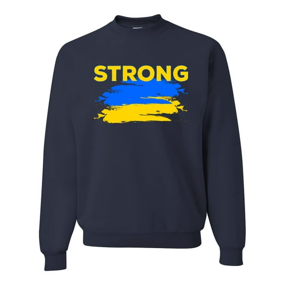 Ukranian Strong Vintage Unisex Crewneck Graphic Sweatshirt, Navy, Large