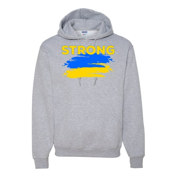 Ukranian Strong Vintage Unisex Graphic Hoodie Sweatshirt, Heather Grey, 3X-Large