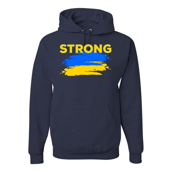 Ukranian Strong Vintage Unisex Graphic Hoodie Sweatshirt, Navy, Large
