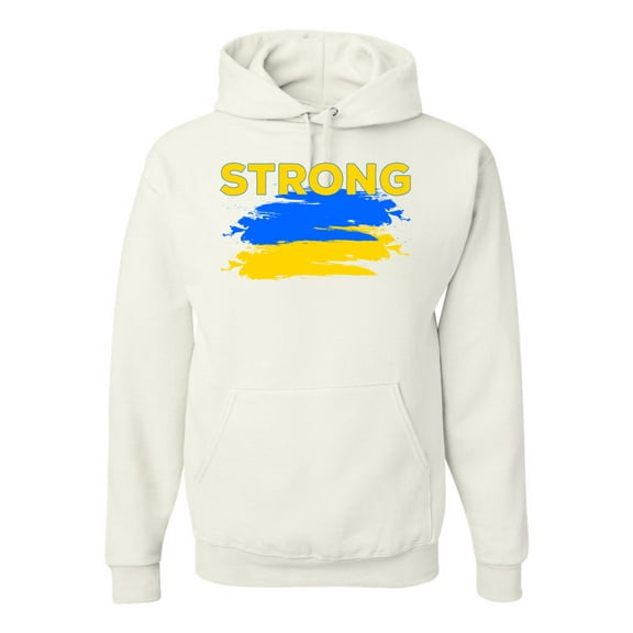 Ukranian Strong Vintage Unisex Graphic Hoodie Sweatshirt, White, Small