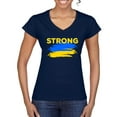 thumbnail image 1 of Ukranian Strong Vintage Womenâ€™s Standard V-Neck Tee, Navy, X-Large, 1 of 4