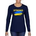 thumbnail image 1 of Ukranian Strong Vintage Womens Graphic Long Sleeve T-Shirt, Navy, Small, 1 of 4