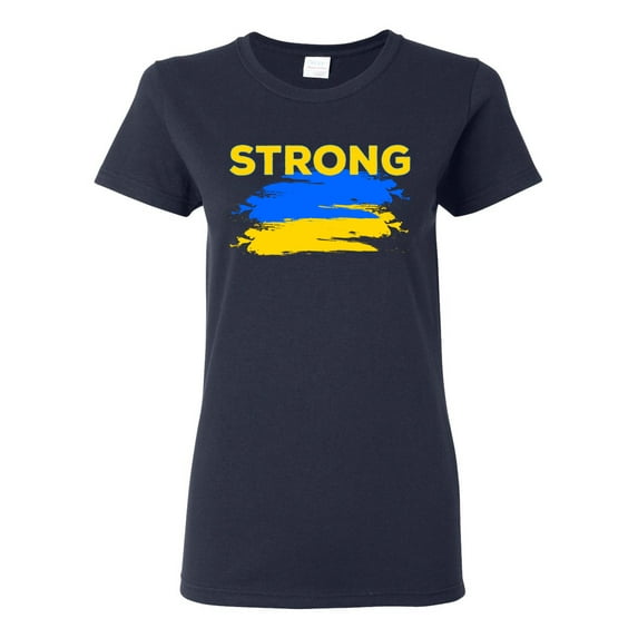 Ukranian Strong Vintage Womens Graphic T-Shirt, Navy, Large