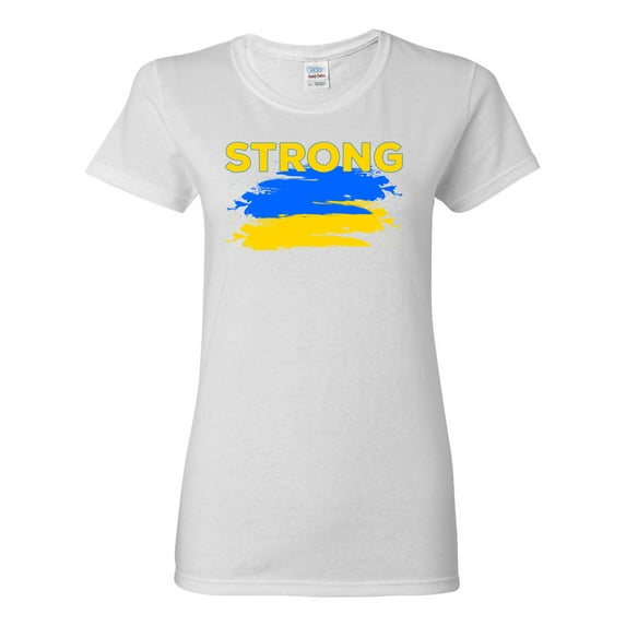 Ukranian Strong Vintage Womens Graphic T-Shirt, White, XX-Large