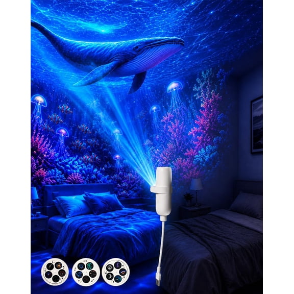 Uktrendzone Projector, Moon Galaxy Night Light for Bedroom(15 Patterns) | LED Starry Sky Lamp with 360 Degree Flexible Gooseneck, USB Powered Galaxy Light for Home Decor Sleep Mood Lighting