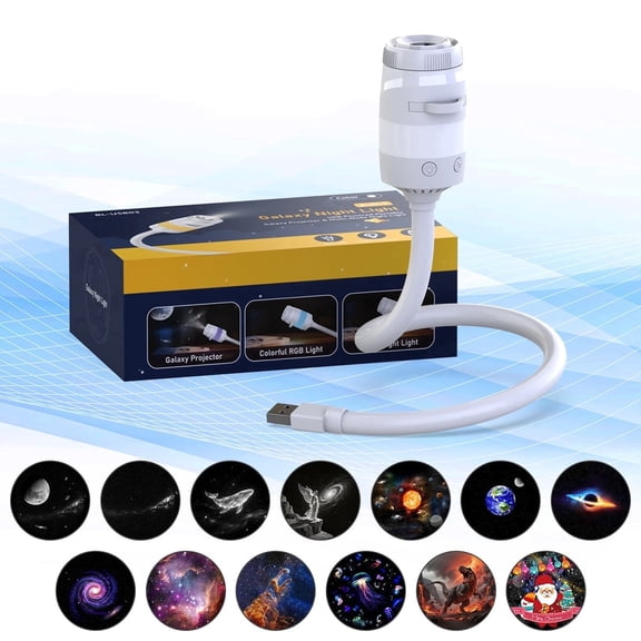 Projector, Moon Galaxy Night Light for Bedroom | LED Starry Sky Lamp with 360 Degree Flexible Gooseneck, USB Powered Galaxy Light for Home Decor Sleep Mood Lighting