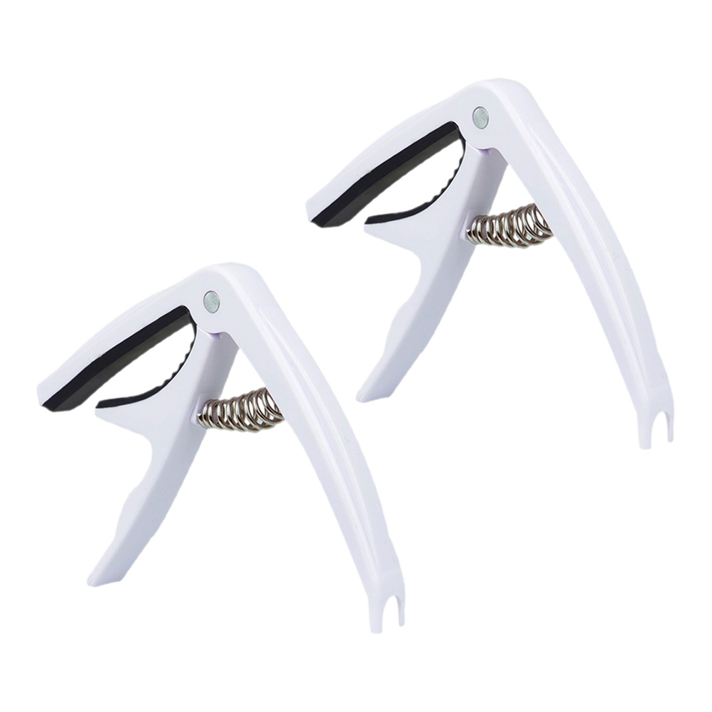 Ukulele Capo Guitar Capos for Acoustic and Electric Part Universal White Metal Abs 2 Pcs