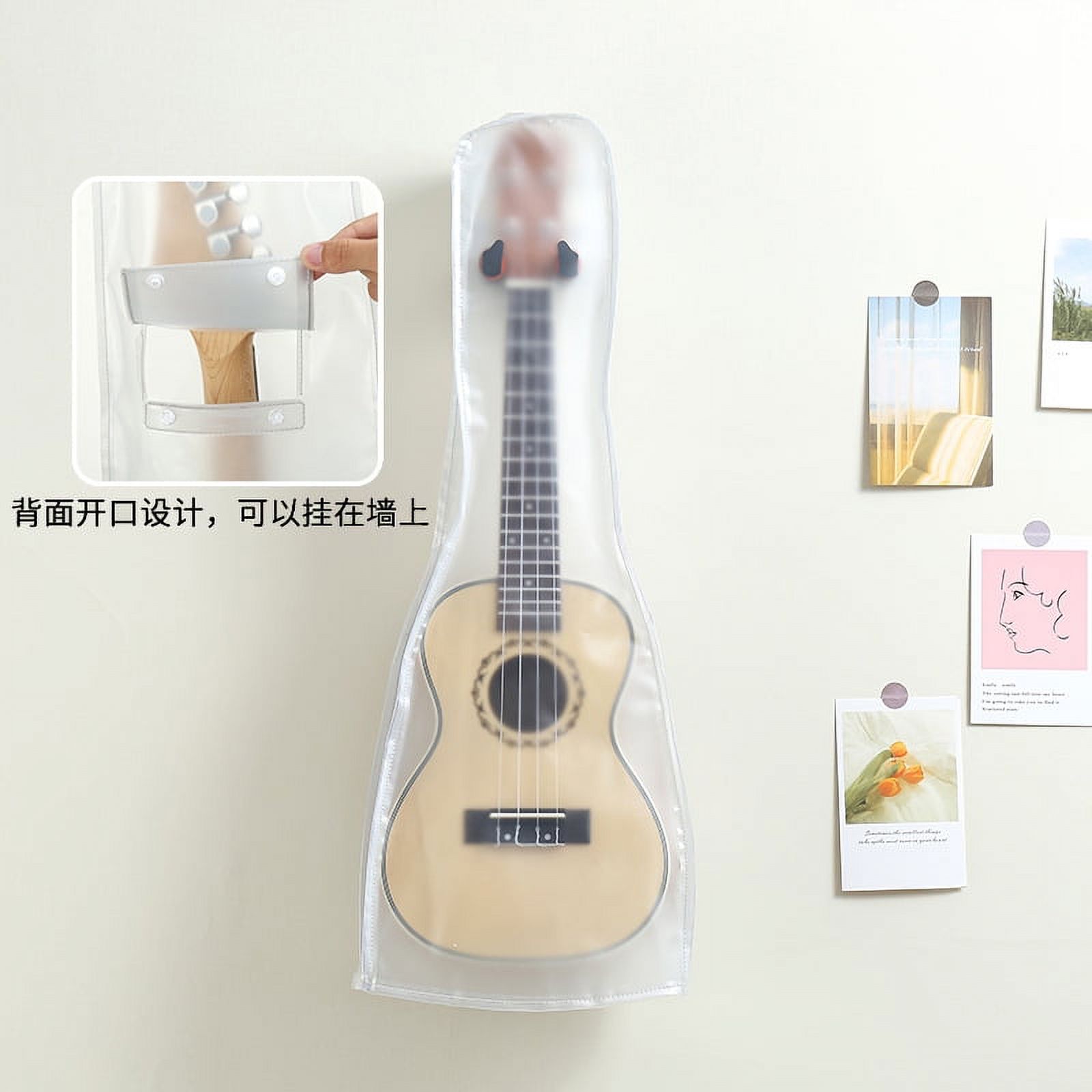 Ukulele Dust Cover Musical Instrument Protective Cover Transparent Dust