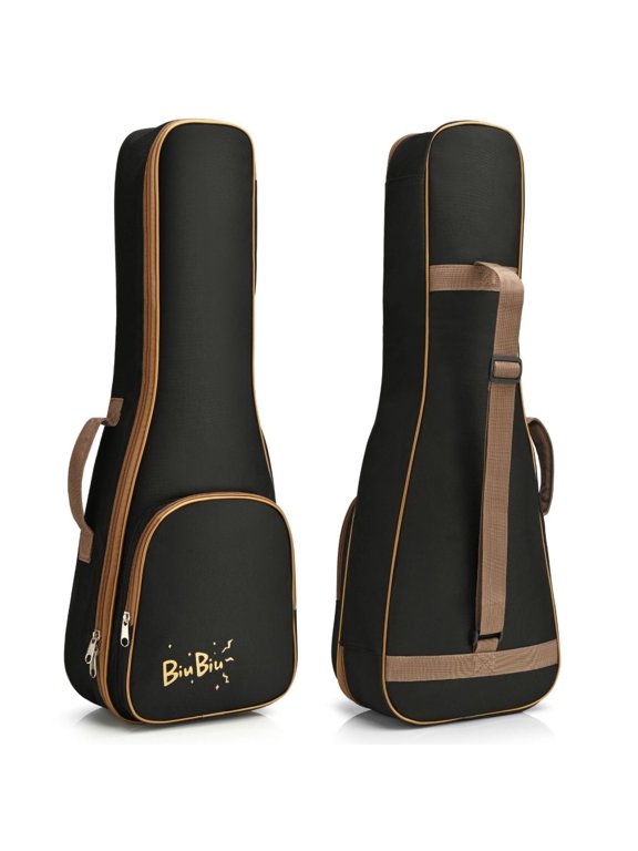 Ukulele Gig Bag - Uke Backpack Storage Soft Case (Soprano 21 Inch, Black) Waterproof w/ Carrying Handle, Pocket & Adjustable Shoulder Strap, Music Accessories for Concert Tour Travel