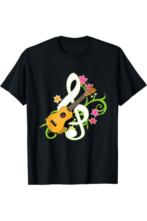 Ukulele Hawaii Tropical Music Note Gift Shirt Ukulele Player T-Shirt