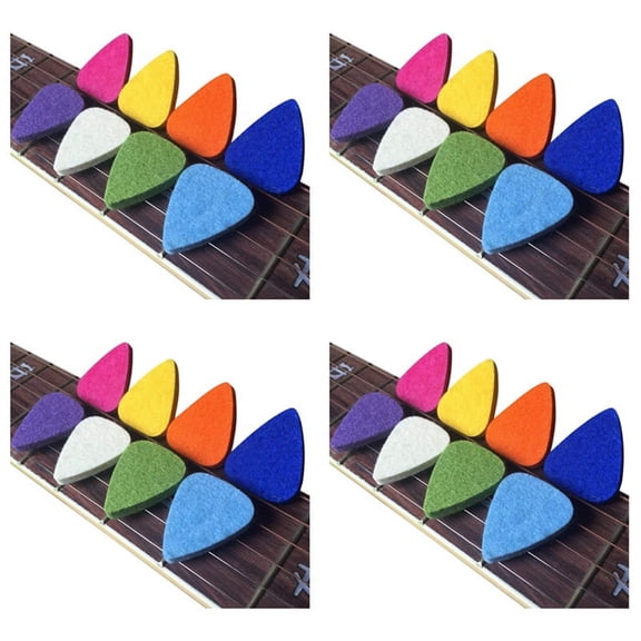 Ukulele Picks Felt Picks/Plectrums for Ukulele and Guitar,32 Pieces Guitar Picks,Multi-Color,32*Felt Picks,As shown