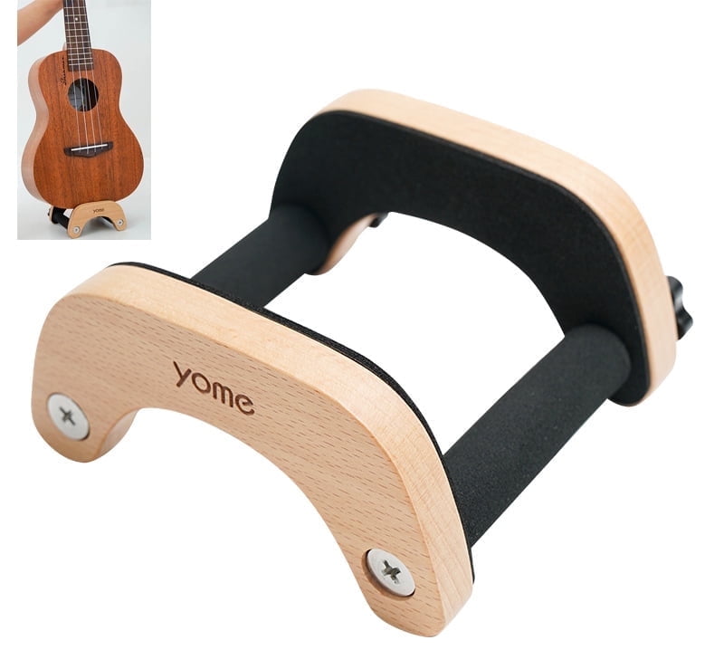 Ukulele Stand Floor Desktop, Solid Wood Clip On Travel Stand, Adjustable for 21"-26" Soprano/Concert/Tenor Ukuleles