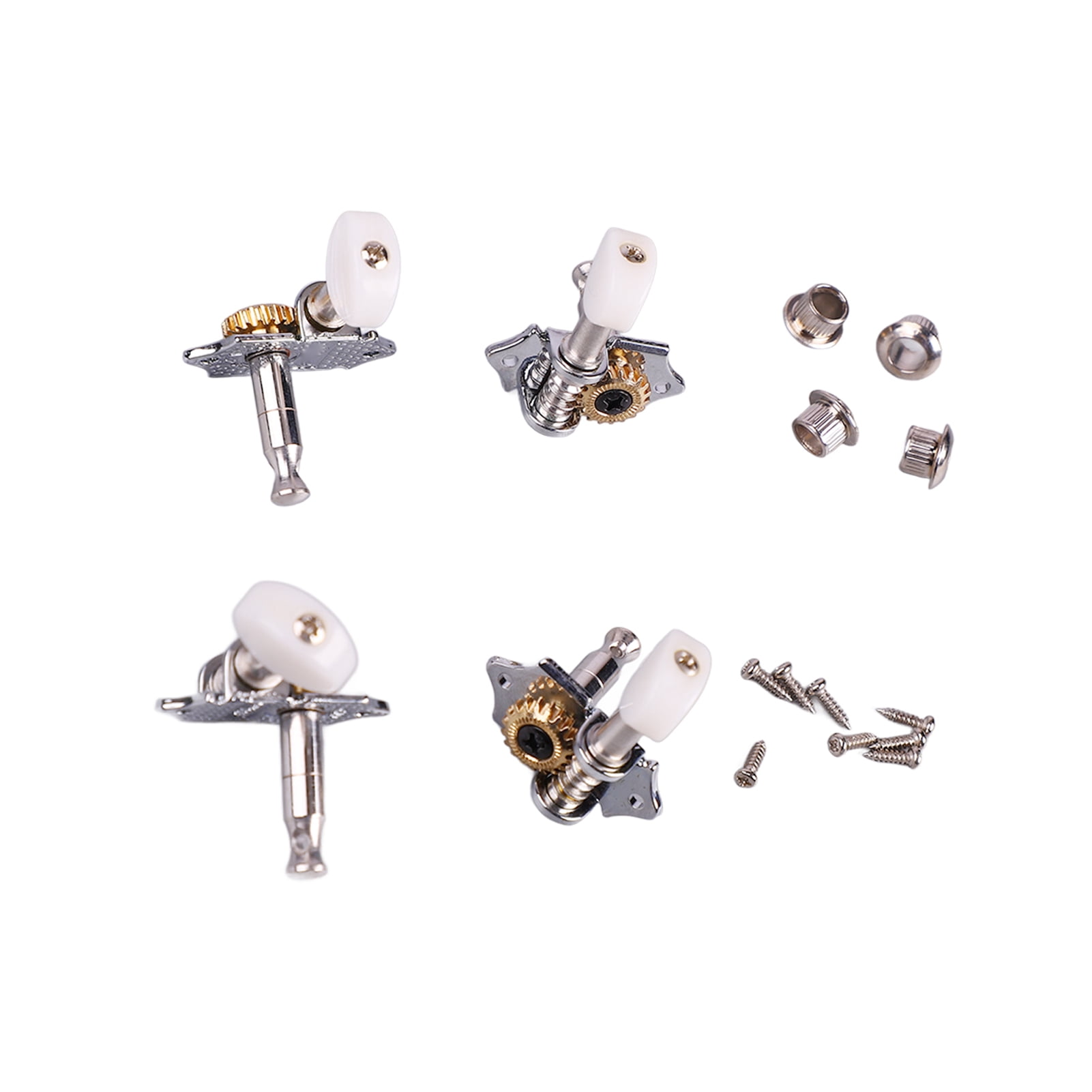 Ukulele Tuning Pegs, Metal  Plastic, Fast, Accurate Tuning, Classic Chrome Finish