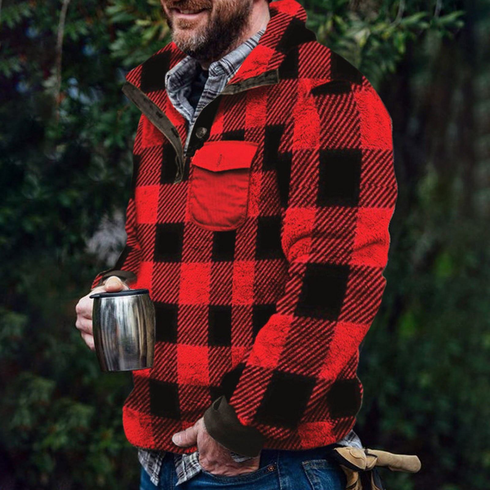 Plaid turtleneck mens discount