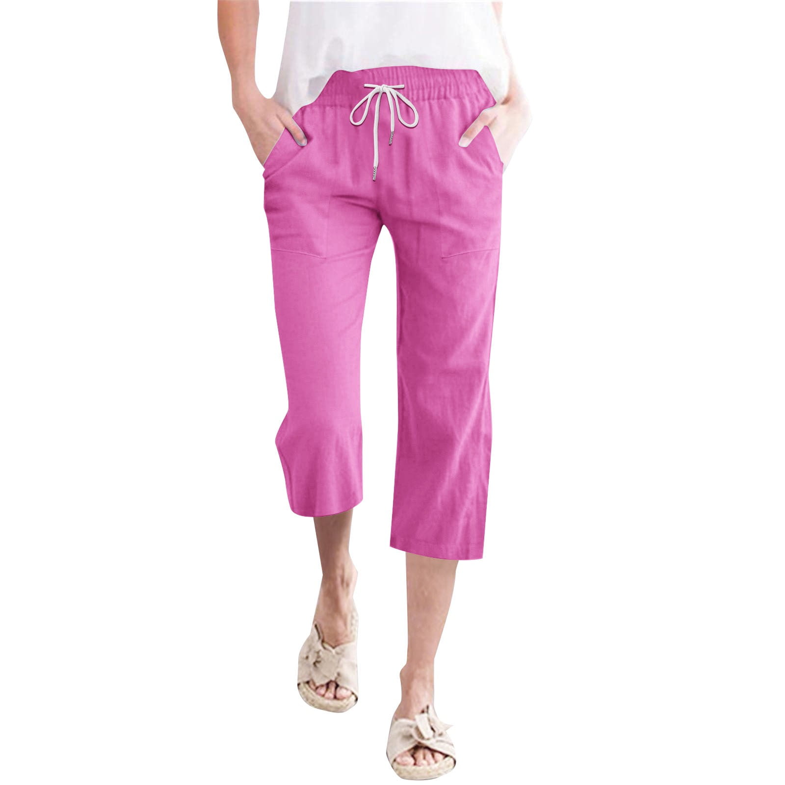 Ukumplol Cargo Pants Women Linen Pants Women High Waisted Wide Fashion