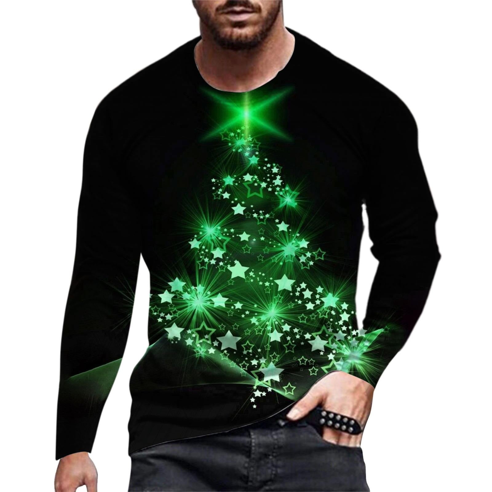 Christmas shop mens printed christmas shirt l black assorted