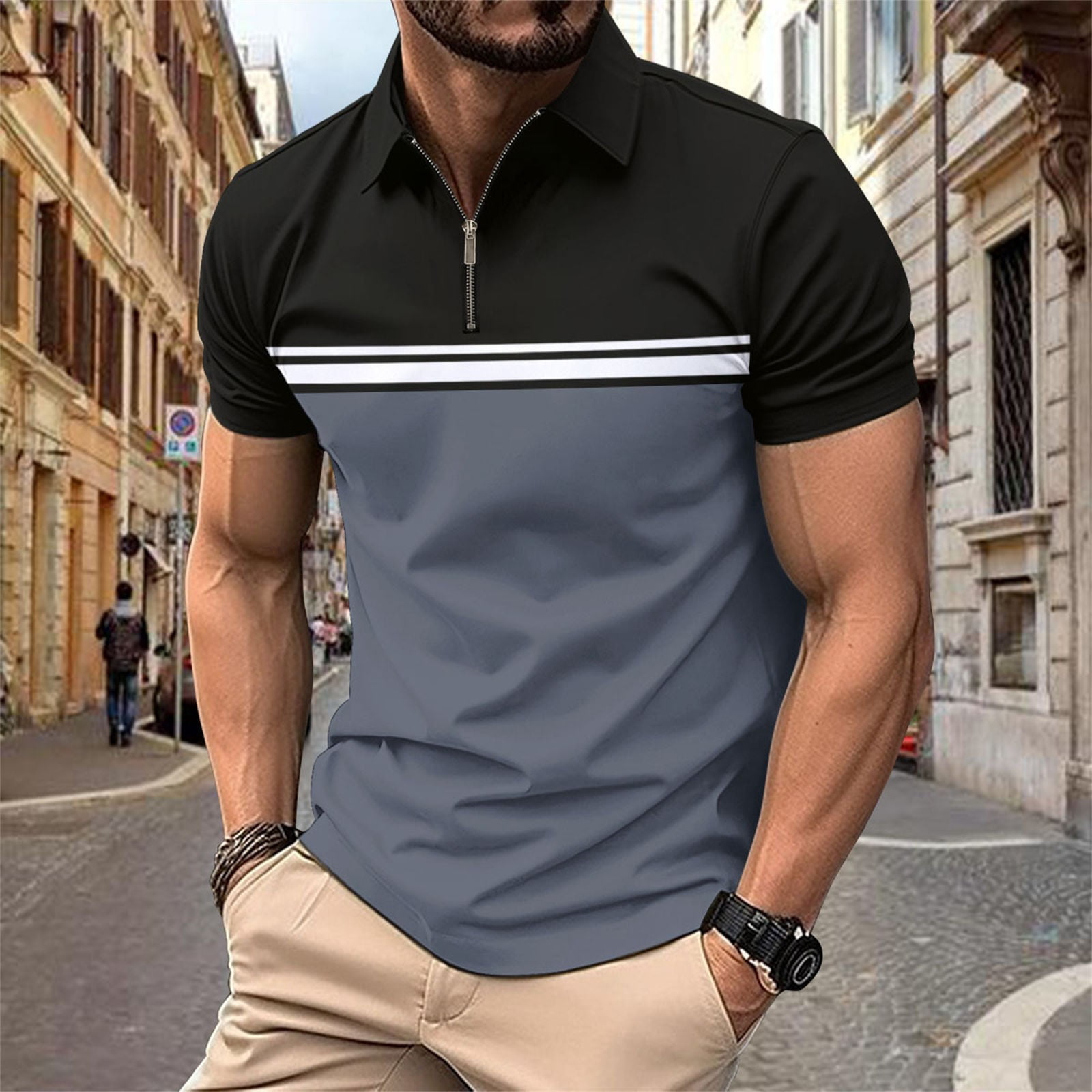 Ukumplol Men's T-Shirts Polo Shirts for Men Men's Spring and