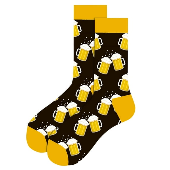 Ukumplol Mens Socks Christmas Stockings Socks Damp Men's Socks Cotton Autumn Winter Snowflake and Men's Santa Middle Socks Stocking Stuffers for Adults Men Yellow One Size