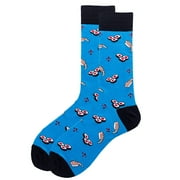 Ukumplol Mens Socks Wool Socks Mens Men and Women Adult Geometric Personality Food Printed Socks Street Socks Astronaut Socks Stocking Stuffers for Adults Men Blue One Size