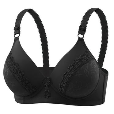 Ukumplol Push Up Bras for Women Womens No Underwire Bras Plus Size Comfort Soft Bras Supportive Bralettes Cute Breathable Wireless Bra Wireless Bra T Shirt Bra Underwire Bras for Women Black 36B