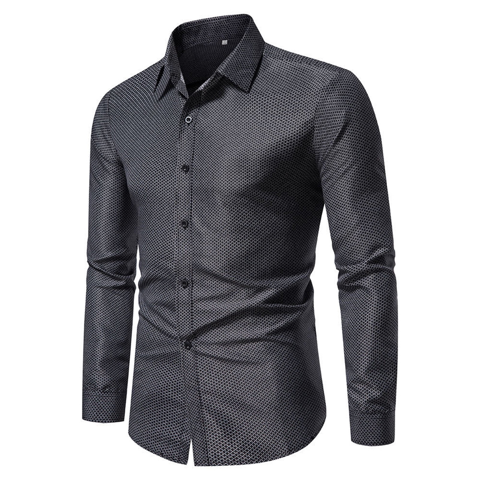 Ukumplol Shirts for Men Long Sleeve Shirts for Men Mens Casual Fall ...