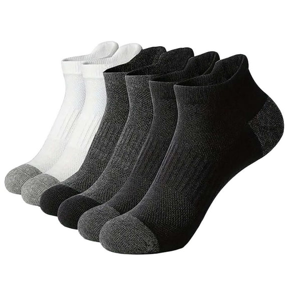 Ukumplol Socks Ankle Socks Men Large Size Foreign Trade Rubber Band Cotton Socks Basketball Sports Socks Spring Summer Autumn and Winter Men's Short Socks Hiking Socks Men Silver One Size